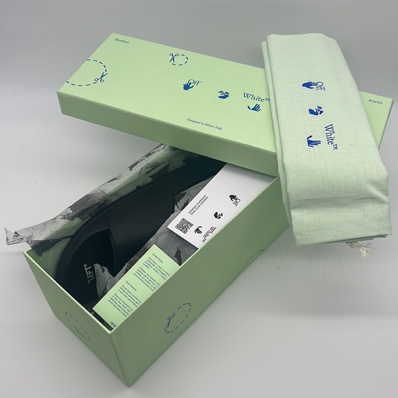 Off-White NWB Off Stamp Logo Sliders Black/White - Picture 2 of 16